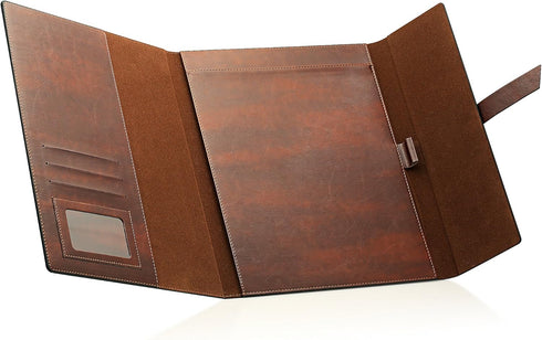 GALLAWAY LEATHER Padfolio Portfolio Folder – Slim Portfolio Folio Organizer Holder for Letter Legal A4 Note Pads Notebooks for Men Women Refillabl...