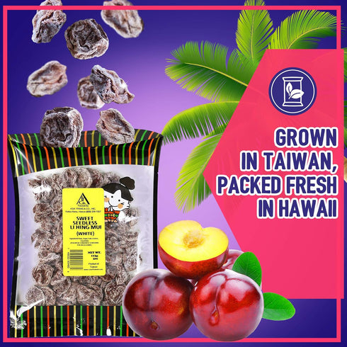 Asia Trans Sweet Seedless Li Hing Mui Crack Seed Plums | Hawaiian Favorite | Naturally Sweet Dried Asian Plum Candy (4 oz)...