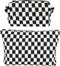 2Pcs Makeup Bag For Women - Large Checkered Knitted Cosmetic Bags&Small Makeup Pouch Aesthetic Design Travel Toiletry Bag Skincare Bag Car Storage...