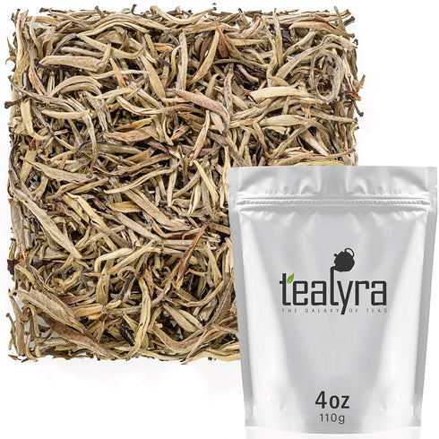 Tealyra - Luxury Jasmine Silver Needle White Losse Tea - Grown in Fujian China - Loose Leaf Tea - Caffeine Level Low - 110g (4-ounce)...