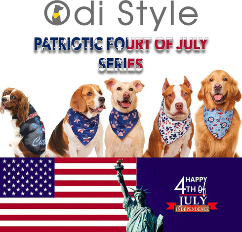 4th of July Dog Bandana - American Flag Dog Bandanas for Small, Medium, Large Dogs, Patriotic USA Independence Day Dog Puppy Collar Scarf for Dogs...