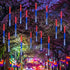 FUNPENY 4th of July Lights, 288 LED Red White and Blue Meteor Shower Rain Lights, Independence Day Decorations 30cm 8 Tubes Outdoor Christmas Ligh...