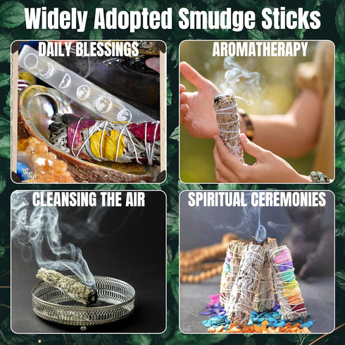 SOUL STICKS Smudge Stick Variety Gift Set | Bulk Sage Bundles for Space Cleansing | Smudging Wand Gift Set with Smudge Guide (Floral Sage, 12 Pack...