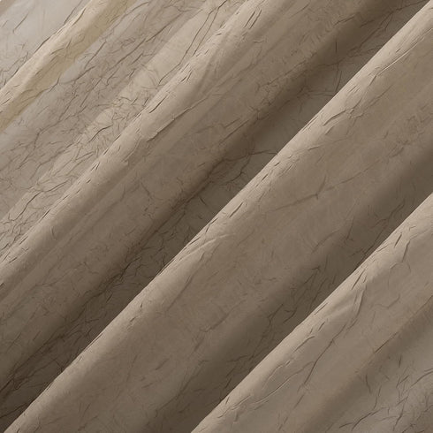 No. 918 Erica Crushed Sheer Voile Rod Pocket Curtain Panel, 51" x 84", Taupe...