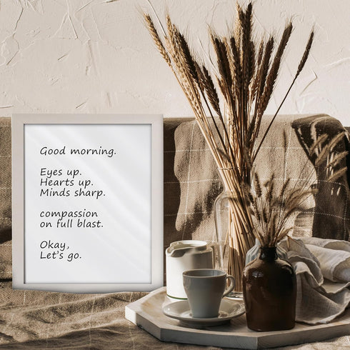 Posterizer 1 pcs-Good morning , eyes up , hearts up-Typography Art-Motivational & Inspirational Art-Gift for Men Women Entrepreneur Teens-Living R...