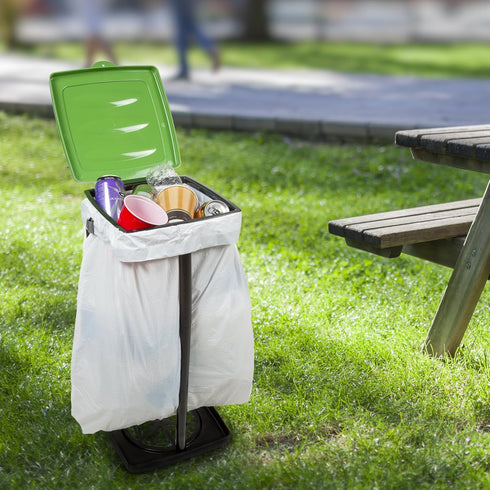 Portable Trash Bag Holder - Collapsible Trashcan for Garbage - Indoor/Outdoor Use - Ideal for Camping, Recycling, and More by Wakeman Outdoors (Gr...