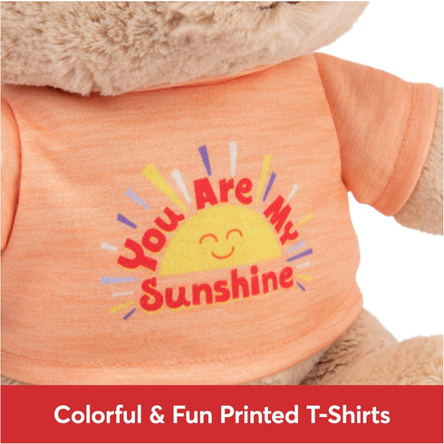 GUND “You are My Sunshine” Sustainable Message Bear with Orange T-Shirt, Teddy Bear Made from 100% Recycled Materials for Ages 1 and Up, Tan, 12”...