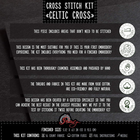 Povitrulya Counted Cross Stitch Kit 'Celtic Cross'...
