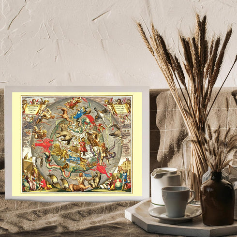 Posterizer 1 pcs-1708 celestial chart Haemisphaerii Borealis Coeli et Terrae Sphaeri Cascenographia-Astrology & Zodiac Art-décor for living room, ...