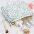 PAZIMIIK Cotton Makeup Bag for Women Large Quilted Travel Cosmetic Pouch Girls' Make Up Organizer,Little Flower Blue...