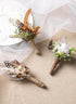 Boho Feather Boutonniere for Men - Handmade Brown Boutonniere for Wedding Rustic Corsage for Groom Groomsmen Anniversary Formal Dinner Party Prom ...