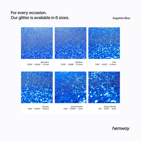 Hemway Polyurethane & Epoxy Resin Glitter 100g / 3.5oz Metallic Crystal Flake Additive for Flooring Jewelry Tumblers Glass Pigment - Chunky (1/40"...