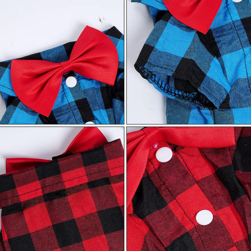 3 Pack Plaid Puppy Cat Shirt Cute Dog Shirt Cat Shirt Dog Plaid Shirt Dog Shirts for Medium Dogs Cats Birthday Party and Holiday Photo...