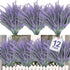 TURNMEON 12 Bundles Artificial Lavender Flowers Fake Flowers Artificial Plants Outdoor UV Resistant Flocked Faux Plastic Shrubs Wedding Bouquet Wi...