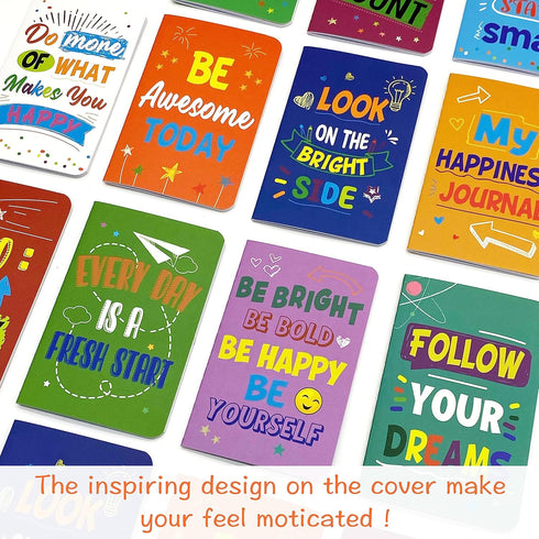 24 Pcs Mini Colorful Notebooks, Funny Motivational Journals Notepads Inspirational Notepads Small Pocket Notebook for Kids Teacher School Office G...