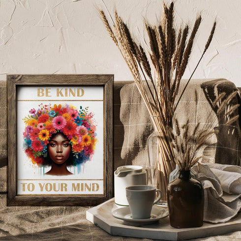 Posterizer 1 pcs-be kind to your mind- positive quote-Motivational & Inspirational Art-Inspirational Women's Art-Gifts for Women-Decor for Home & ...