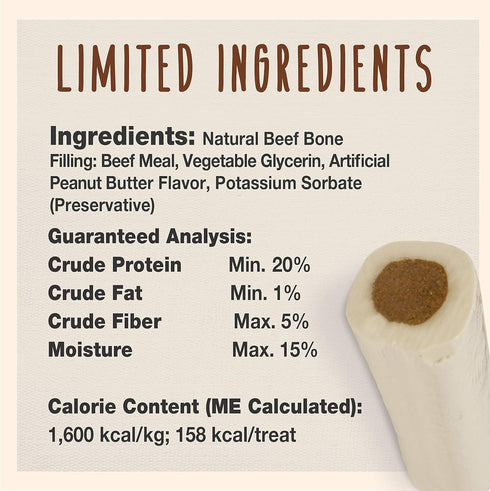 Cadet Junior Stuffed Shin Bones - Highly Digestible, High Protein, Long-Lasting Dog Chew Bone for Aggressive Chewers, Supports Dental Health, - Pe...