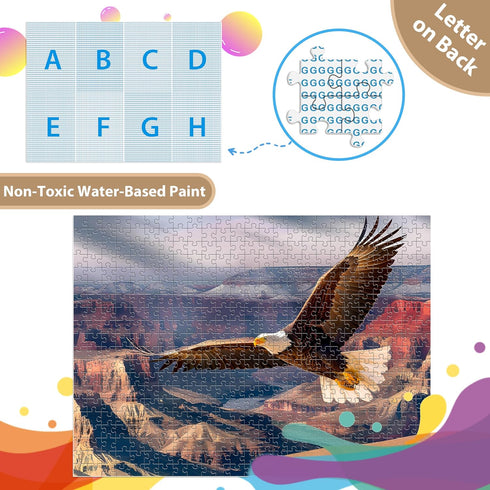 Jigsaw Puzzles for Adults 500 Pieces, Eagle Puzzles for Kids Teens Elderly Interlock Perfectly Letter on Back No Dust, Home Decor Family Fun Puzzl...