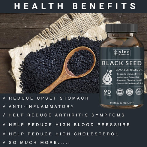 Black Seed Oil Capsules - Nigella Sativa - Immune Support Supplement Soft Gels - Cold Pressed Antioxidant Vegetarian Black Cumin Pills - 500 Milli...