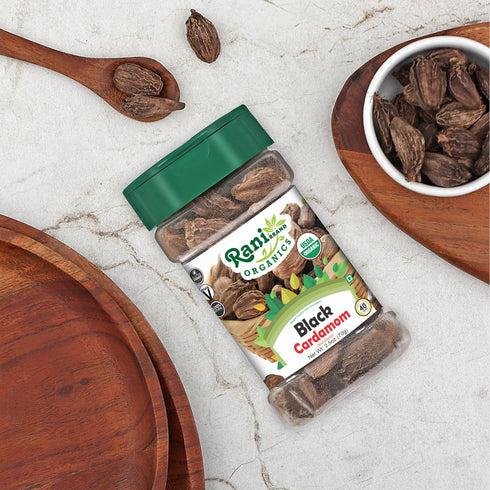 Rani Organic Black Cardamom Pods (Kali Elachi) Whole Indian Spice 2.5oz (70g) PET Jar ~ All Natural | Vegan | Gluten Friendly | NON-GMO | Indian O...