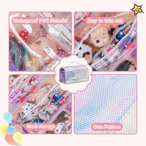 Toy Storage & Display Case, Travel Carrying Storage Organizer 5 Clear View Case...