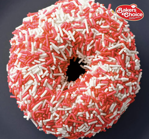 Bakers Choice Red Sprinkles for Baking - Jimmies Sprinkles for Ice Cream Toppings - Dairy Free, Kosher 2.8 oz....