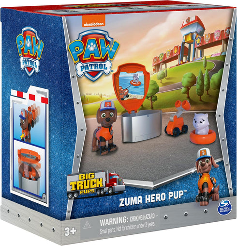 Paw Patrol, Big Truck Pups Zuma Action Figure with Clip-on Rescue Drone, Command Center Pod and Animal Friend Kids Toys Ages 3 and up...