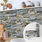 3-Pieces Peel and Stick Backsplash Tiles for Kitchen 4"x 12" PVC Self-Adhesive Subway Matte Faux Stone Wall Panel Brick Stick on Backspalsh for Ba...