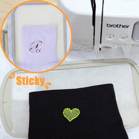 New brothread Sticky Self-Adhesive Tear Away Embroidery Stabilizer Backing 12" x 10 Yd roll - Medium Weight for Napped Fabric & Hoop Less Embroide...