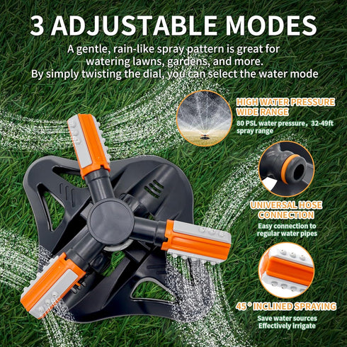 Lawn Sprinkler above Garden Sprinkler System Garden Water Sprinkler Lawn Sprinkler 360 Degree Adjustable Irrigation for Farmland Garden Lawn Child...