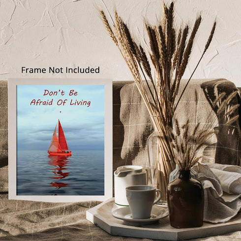 Posterizer 1 pcs-Magazine inspired Retro Print-Don't be Afraid of living-Quotes and Poems-Landscape & Nature Art-Chic Home Decor- unframed wall ar...