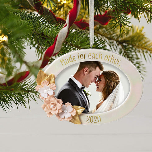 Hallmark Keepsake Christmas Ornament 2020 Year Dated Made For Each Other Wedding Porcelain Photo Frame...