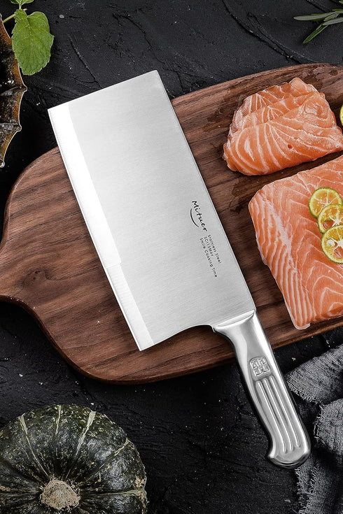 Meat Cleaver 7 inch Butcher Knife - Stainless Steel Chinese Chef Knife - Cleaver Knife for Restaurants and Home...