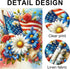 Patriotic Floral Garden Flag Double Sided, Red White and Blue Burlap Yard Flag, Small 4th of July Outdoor Decor 12.5x18"...