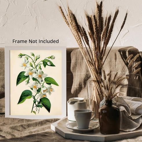 Posterizer 1 pcs-delicate art of white blossoms and lush green foliage 3-Floral & Botanical Art Gift for Men Women Entrepreneur Teens Decor for ...