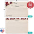 321Done Recipe Cards (Set of 50) Rustic Floral 4" x 6" - Double-Sided for Weddings, Bridal Shower - Made in USA - Large Watercolor Red Roses, Kraf...