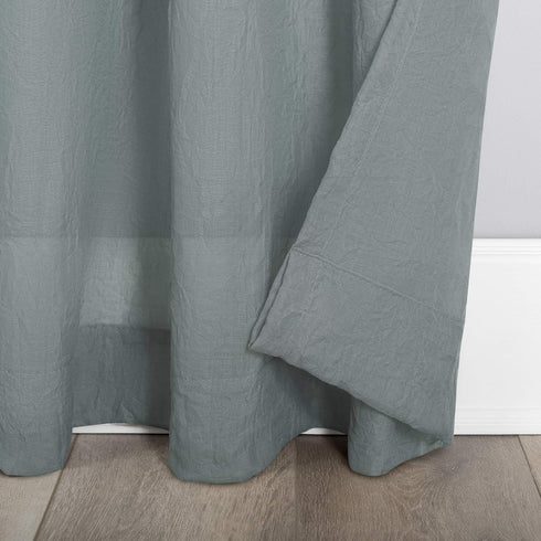 No. 918 Genevieve 2-pack 2-pack Linen Weave Sheer Semi-Sheer Grommet Curtain Panel Pair, 50" x 63", Harbor...