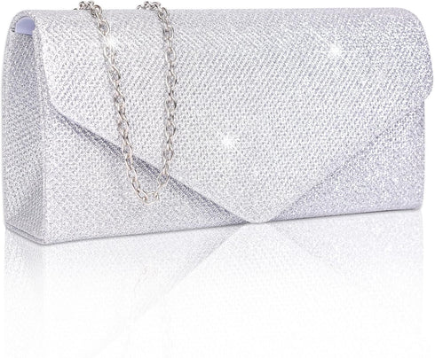 Larcenciel Clutch Purses for Women, Sparkly Sequin Envelope Clutch Evening Bag w/Chain, Elegant Party Prom Dress Bride Purse...