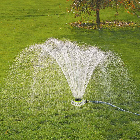 Hourleey Adjustable Turret Metal Sprinkler, 8 Mode Fixed Lawn Sprinkler for Yard with Hose Quick Connect Product Adapter for Garden Watering Irrig...