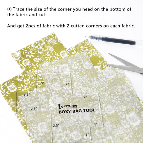 UPTTHOW 3Pcs Boxy Bag Making Templates Notion for Beginners, Clear Acrylic Sewing Tools Set with Boxed Bag, Curve Bag, Zip Pocket...
