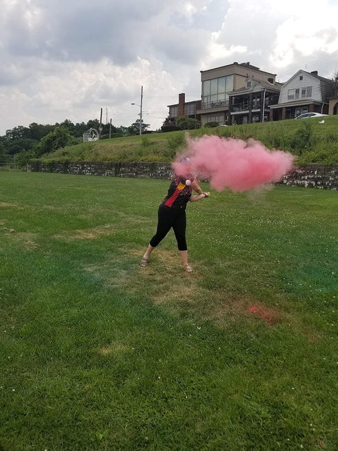 Gender Reveal Baseball for Baby Showers and Reveal Parties - 100% All Natural Holi Powder (Pink)...