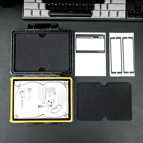 Hard Drive Case 3.5 inch External Hard Drive Portable Carrying Case, Water-Resistant and Shockproof HDD SSD Storage Case Bag with Stackable Design...