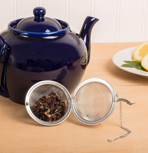 HIC Kitchen Mesh Ball Tea Infuser, 18/8 Stainless Steel Mesh, For Loose Leaf Tea and Mulling Spices, 2.5-Inch...