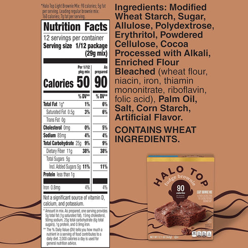 Halo Top Fudge Brownie Light Brownie Mix, 12.1 oz...