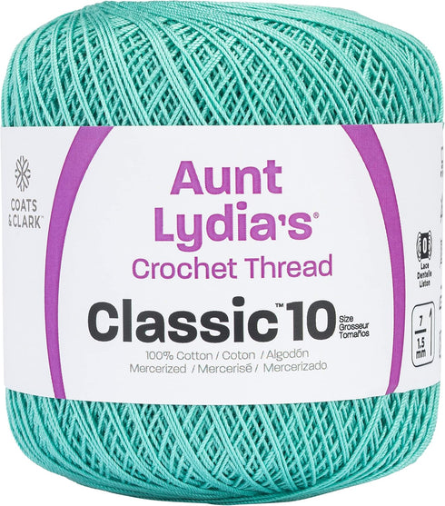 Aunt Lydia Coats Crochet Crochet, Cotton Classic Size 10, Aqua...