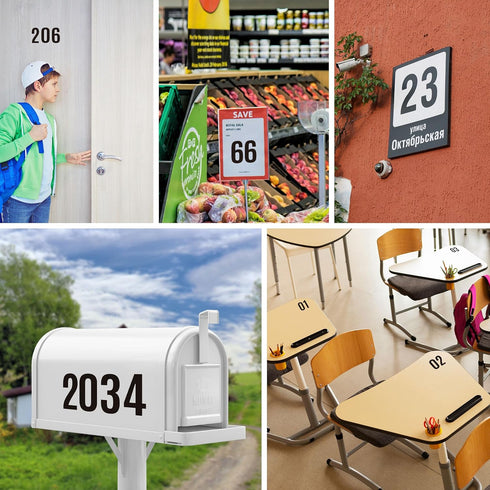 Reflective Mailbox Numbers Sticker, 3 Sets Large 0-9 Self Adhesive Vinyl Waterproof Number Sticker for Outside, Signs, Windows, Doors, Cars, Truck...