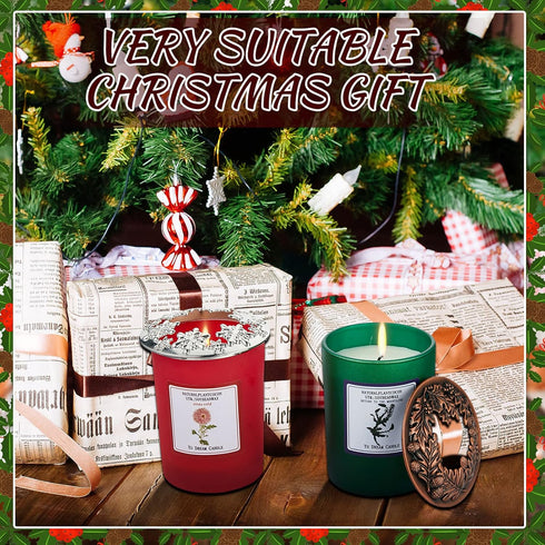 Moxweyeni 2 Pieces Candle Toppers to Burn Evenly Scented Jar Candles Cover 2.85 Inch Mother's Day Gifts Leaf Pine Topper Lids Accessories Sleeves ...