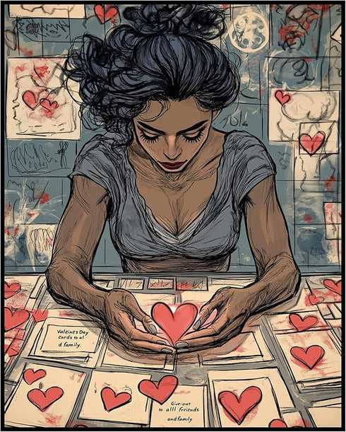 Posterizer 1 pcs-cute Valentine's day poster-heart in hand-Romantic Art-Holiday Poster Collection-Gift for Couples boyfriend girlfriend Husband Wi...