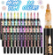 Double Line Metallic Outline Markers - 36 Vibrant Colors, Self-Outline Metallic Markers with Quick-Drying Ink, Double Line Metallic Markers for Ki...