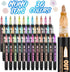 Double Line Metallic Outline Markers - 36 Vibrant Colors, Self-Outline Metallic Markers with Quick-Drying Ink, Double Line Metallic Markers for Ki...